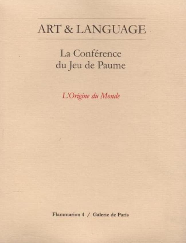 ART & LANGUAGE - LA CONFERENCE DU JEU DE PAUME
